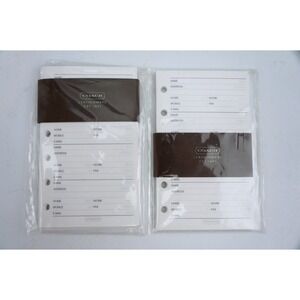 Vintage Coach Small 6 Ring Address Pages Set of 2 White 1360 Refill Inserts New